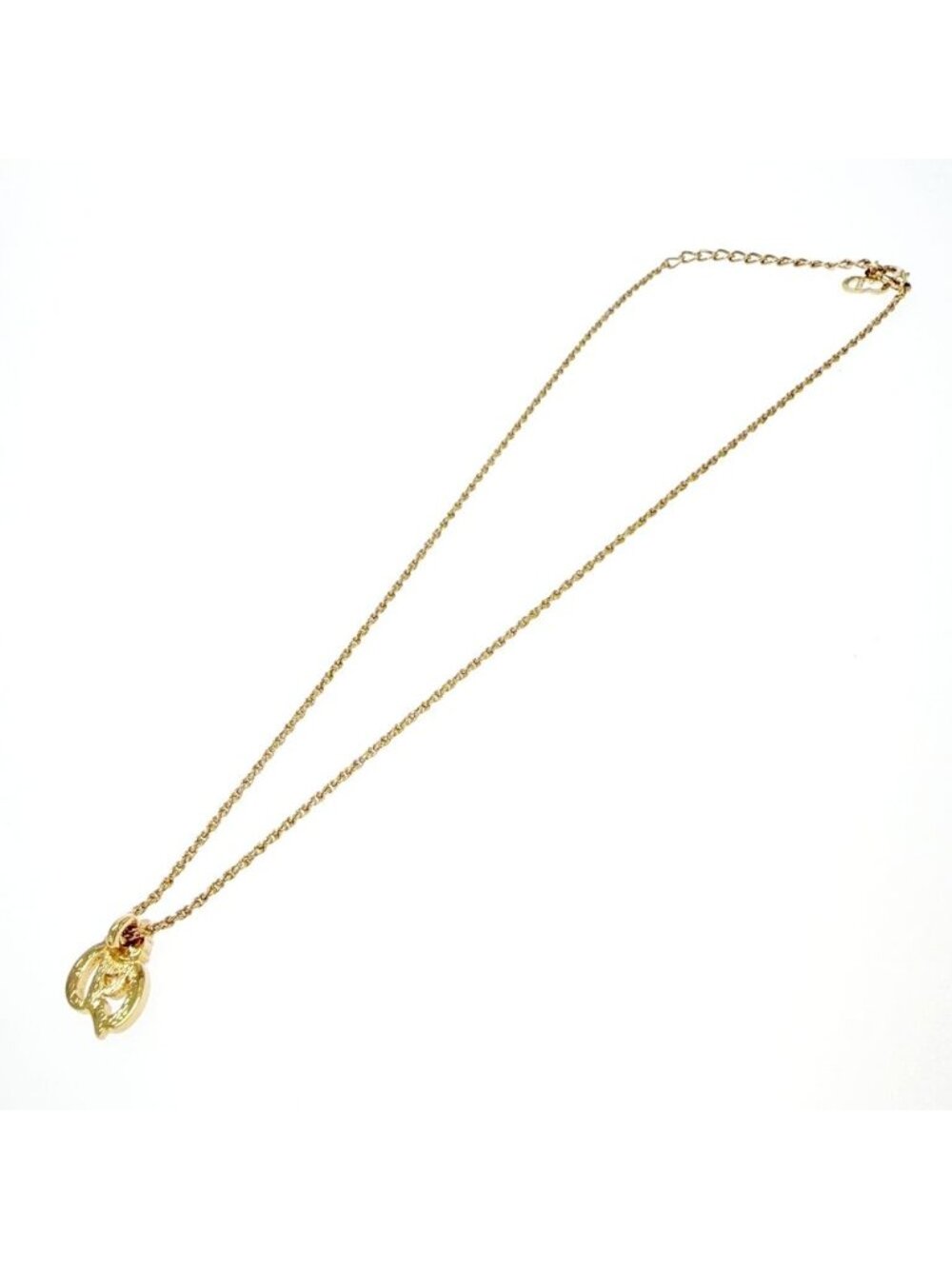 Dior Rhinestone CD Logo Necklace - Picture 5 of 9